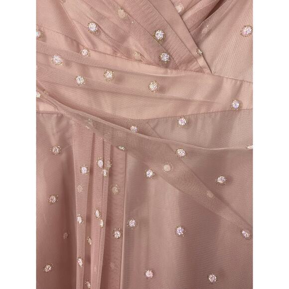 NWT ADRIANNA PAPELL DRESS GOWN 4 PINK FORMAL EVENING WEDDING GUEST BRIDESMAID - Picture 11 of 16